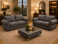 Rio Swan Chesterfield 3+2 Seater Sofa Set with Matching Coffee Table – Velvet Sofa Suite