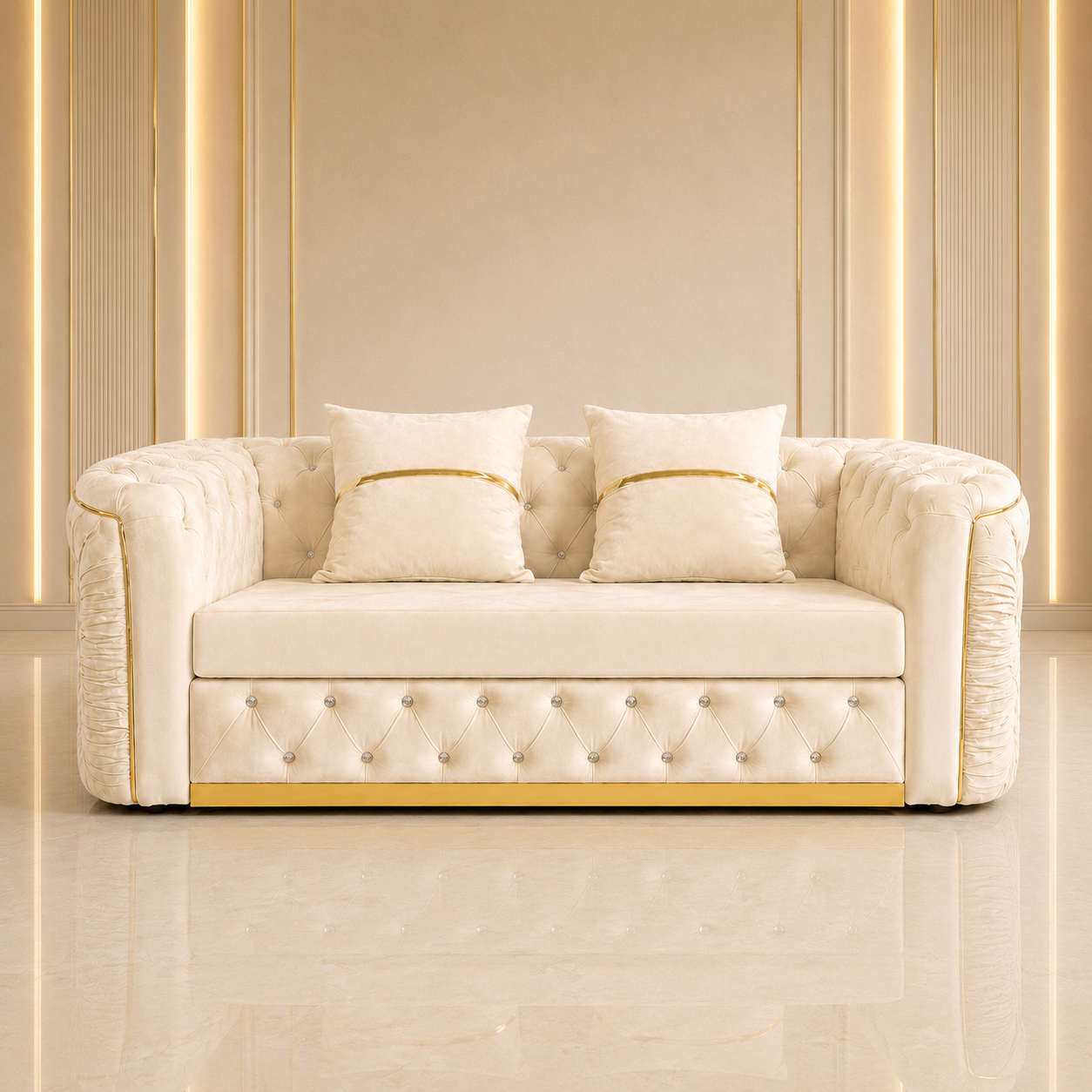 Ambassador Chesterfield 2 Seater Sofa – Velvet Fabric