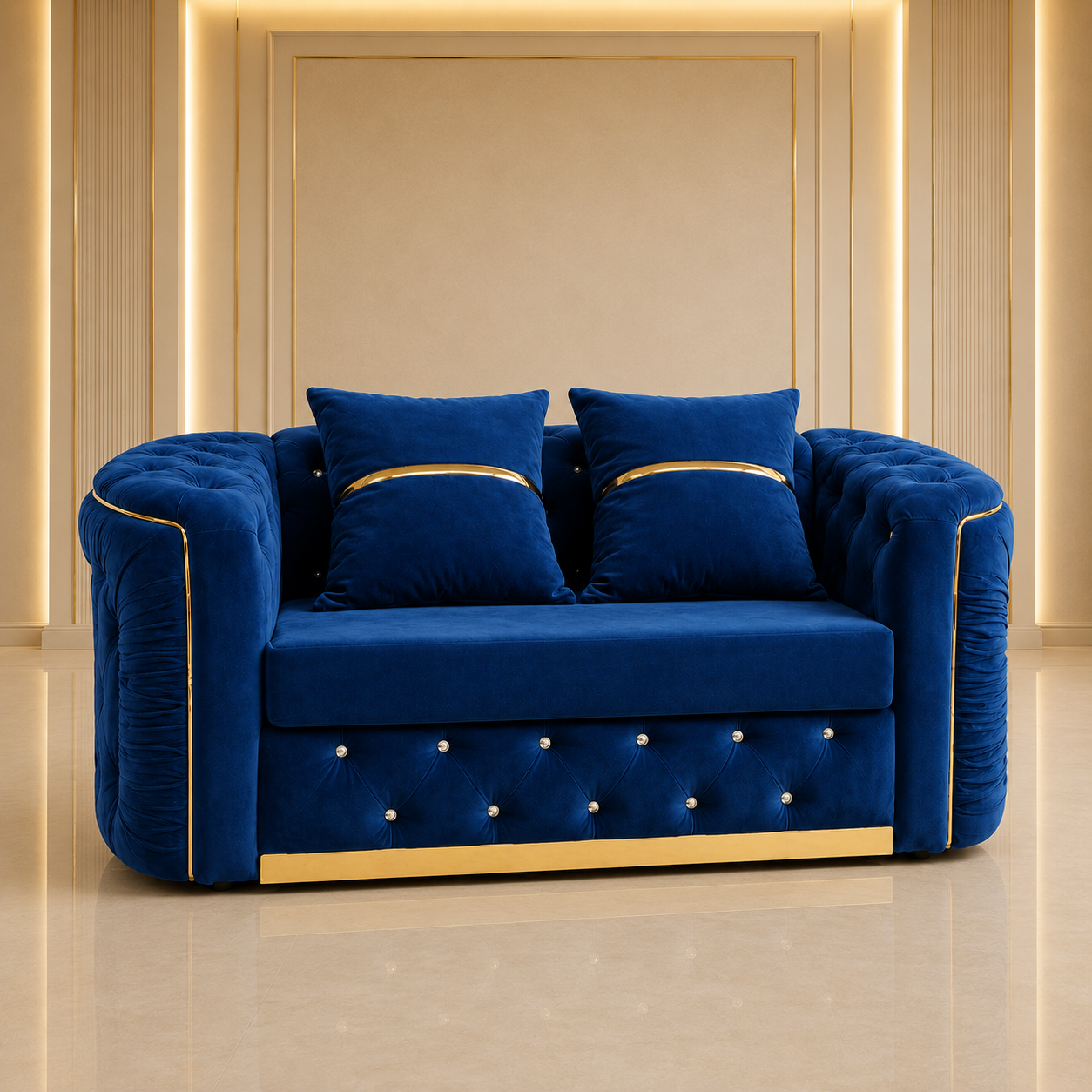 Ambassador Chesterfield 2 Seater Sofa – Velvet Fabric