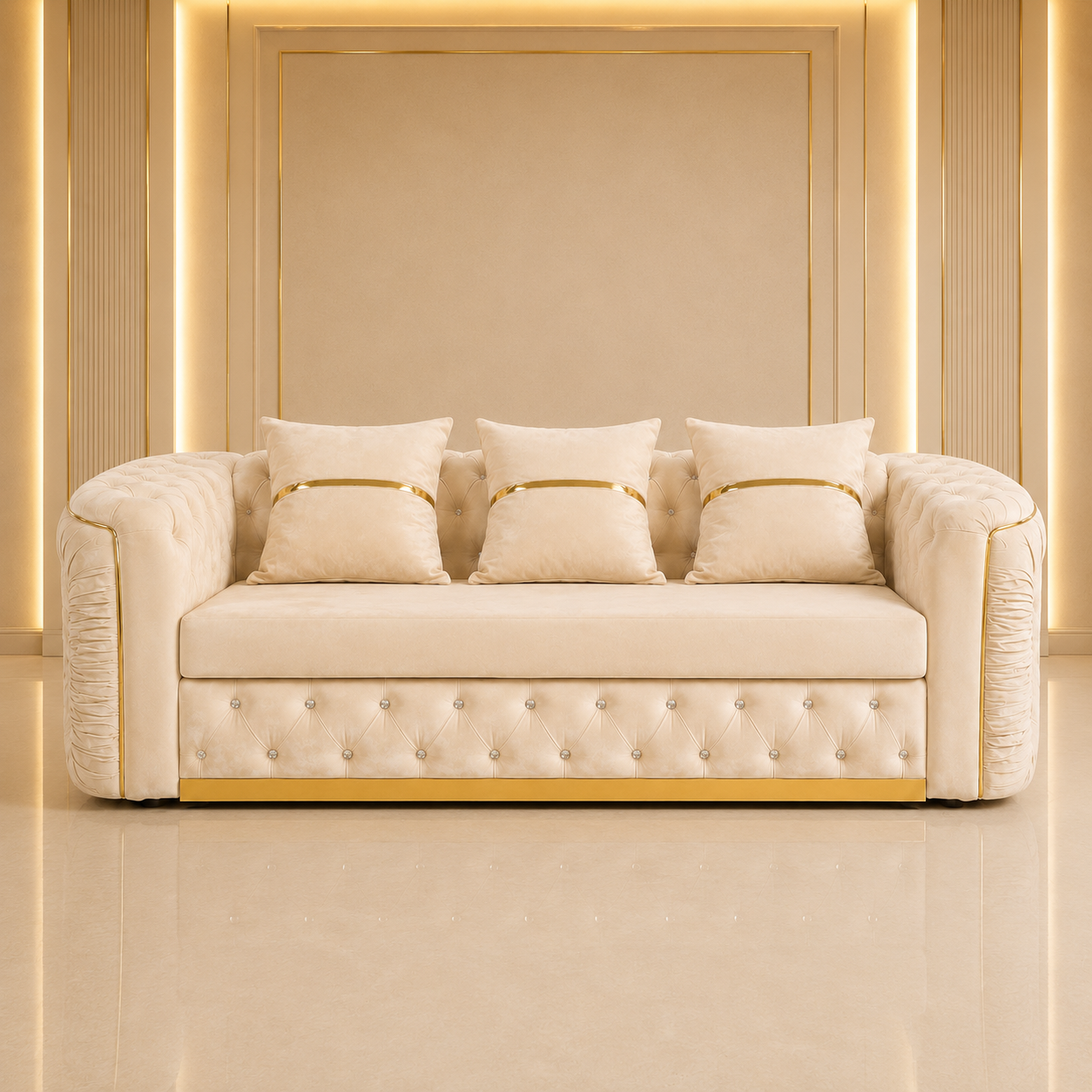 Ambassador Chesterfield 3 Seater Sofa – Velvet Fabric