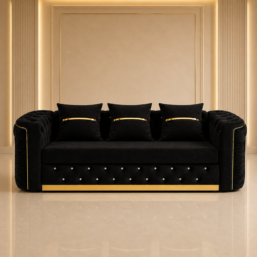 Ambassador Chesterfield 3 Seater Sofa – Velvet Fabric
