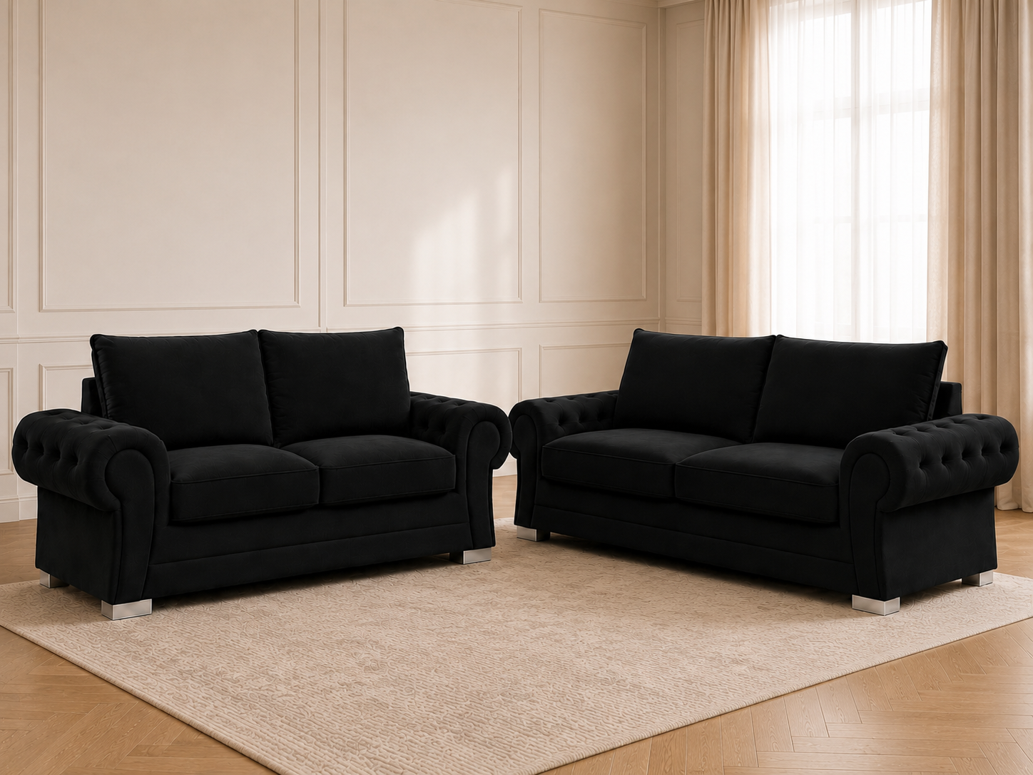 Verona Velvet 3+2 Seater Sofa Set – Luxury Fabric Sofa Suite for Living Room