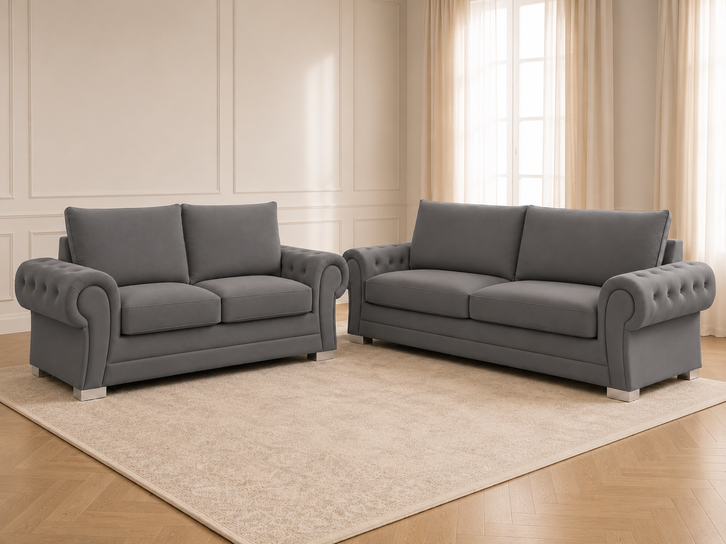 Verona Velvet 3+2 Seater Sofa Set – Luxury Fabric Sofa Suite for Living Room