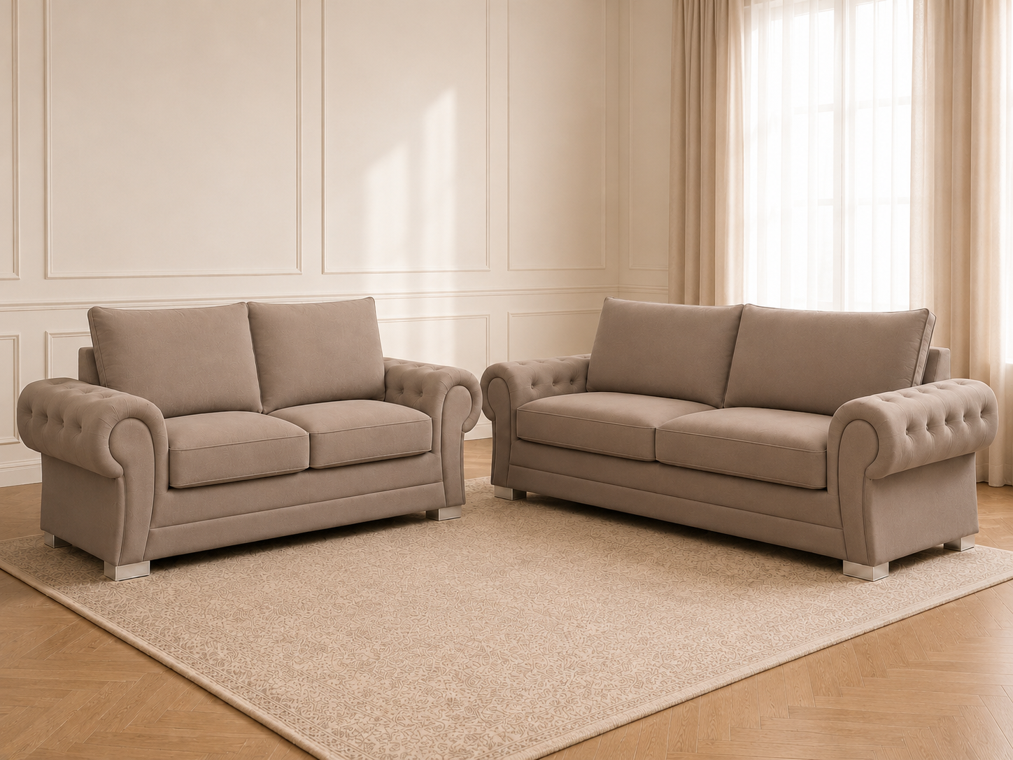 Verona Velvet 3+2 Seater Sofa Set – Luxury Fabric Sofa Suite for Living Room