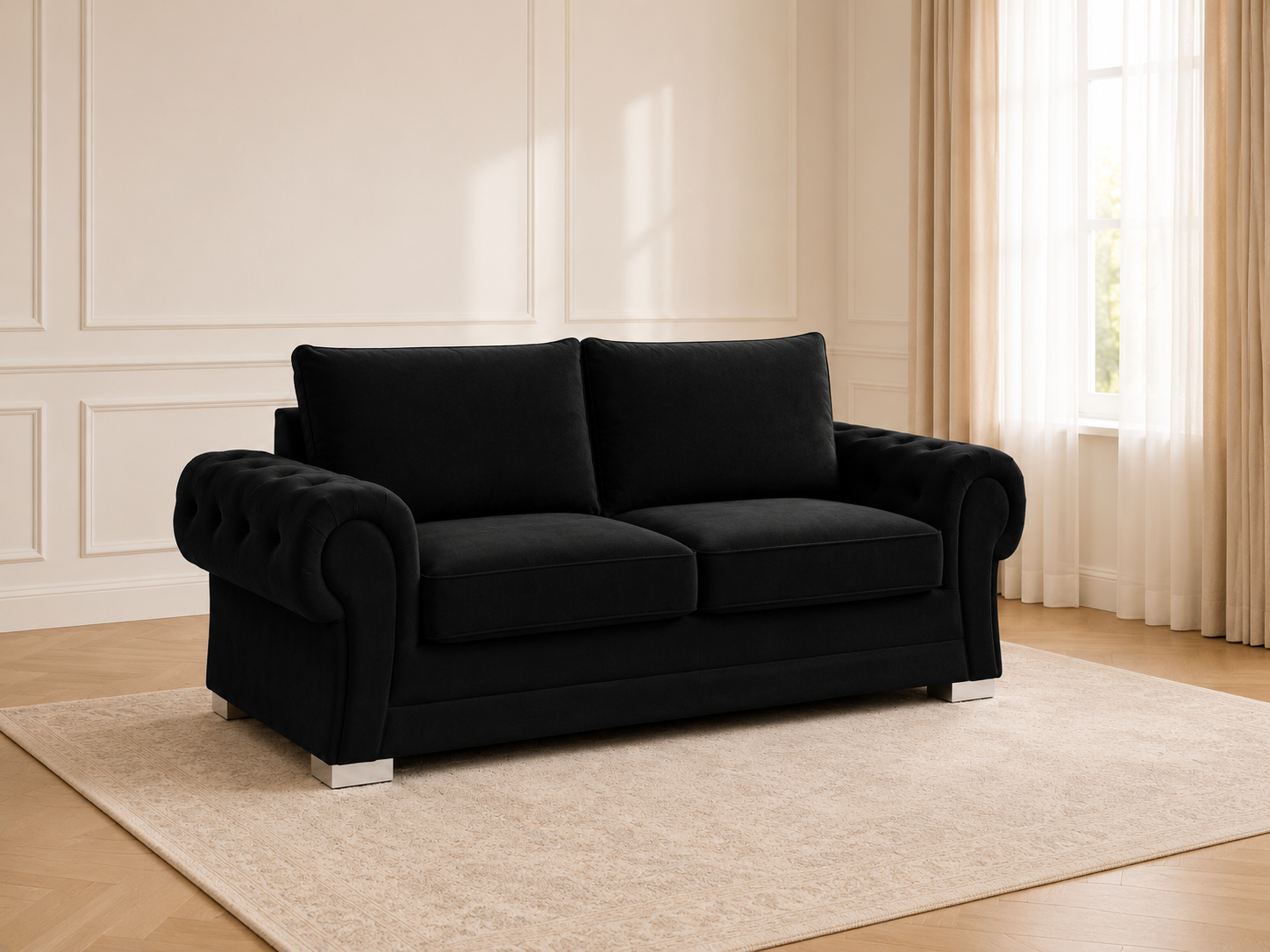 Verona Velvet 3 Seater Sofa – Luxury Fabric Sofa