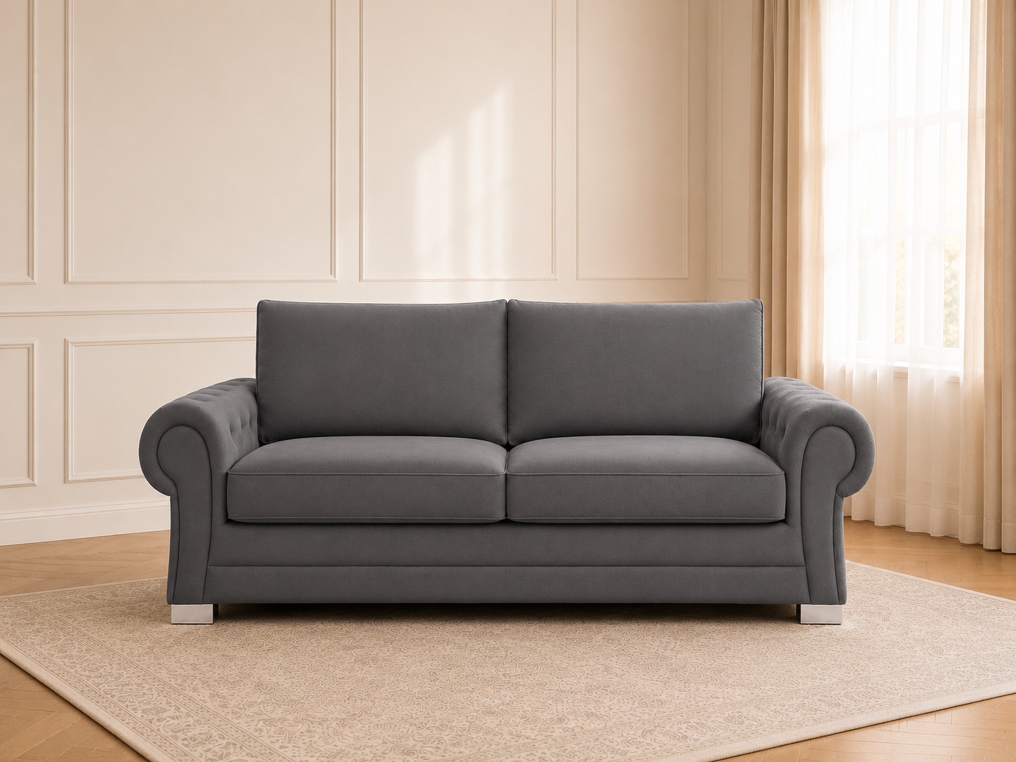 Verona Velvet 3 Seater Sofa – Luxury Fabric Sofa