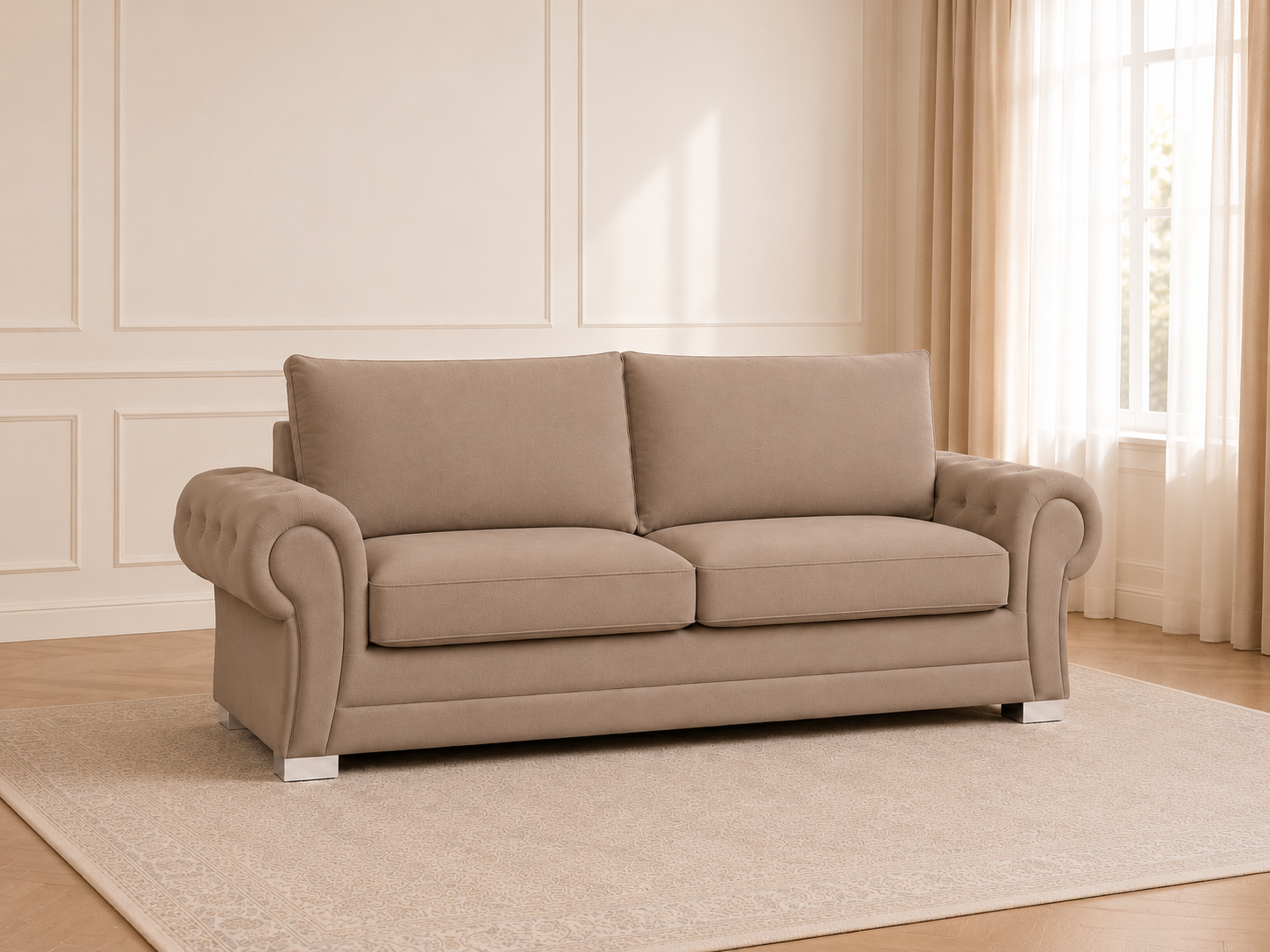 Verona Velvet 3 Seater Sofa – Luxury Fabric Sofa