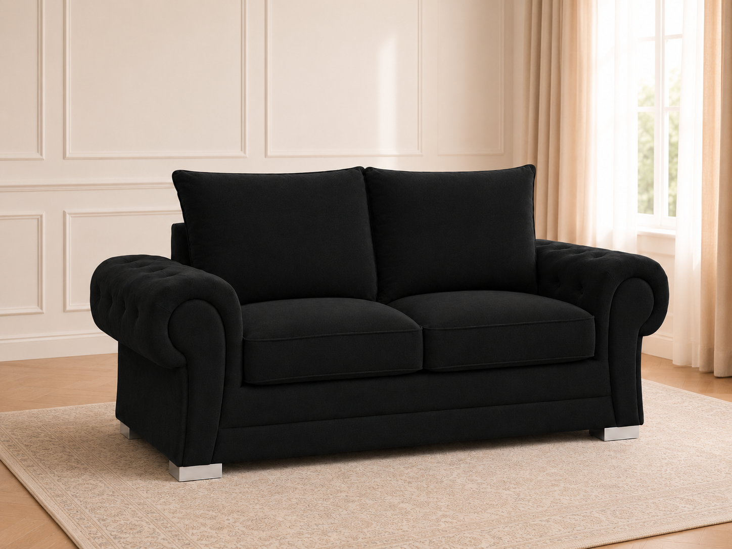 Verona Velvet 2 Seater Sofa – Luxury Fabric Sofa