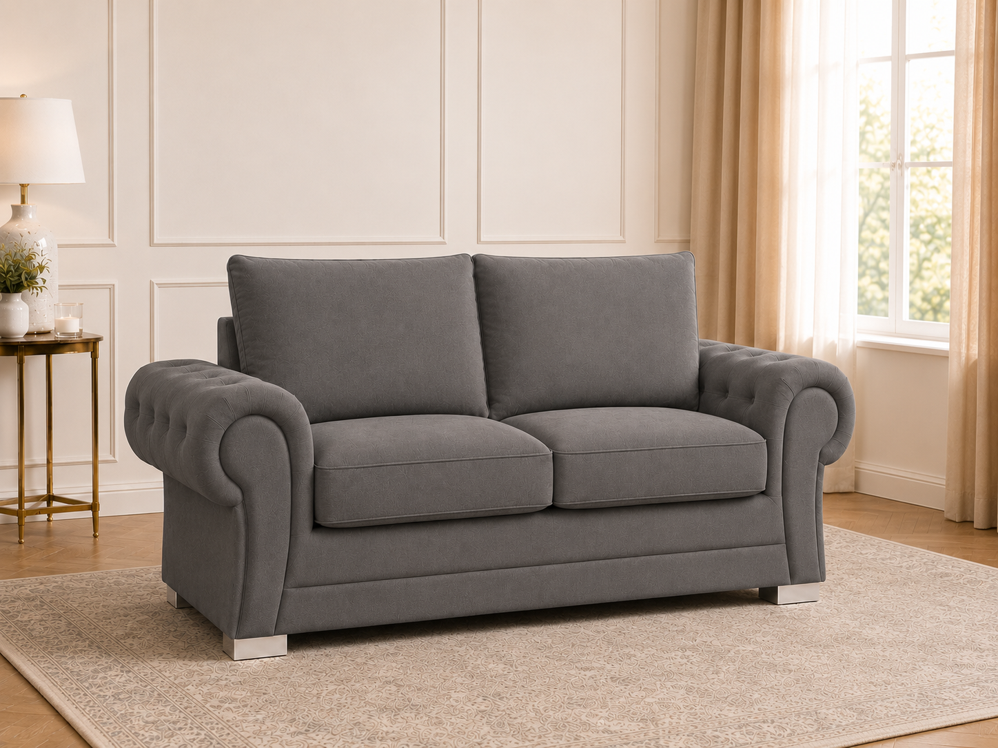 Verona Velvet 2 Seater Sofa – Luxury Fabric Sofa