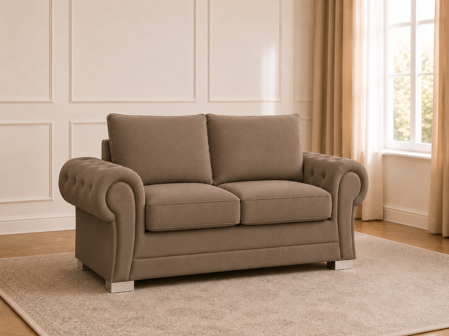 Verona Velvet 2 Seater Sofa – Luxury Fabric Sofa