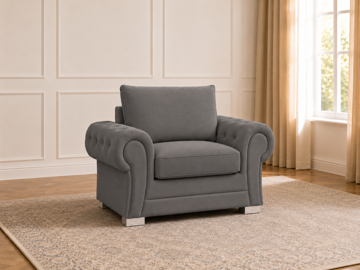 Verona Velvet Armchair – Luxury 1 Seater Sofa Chair