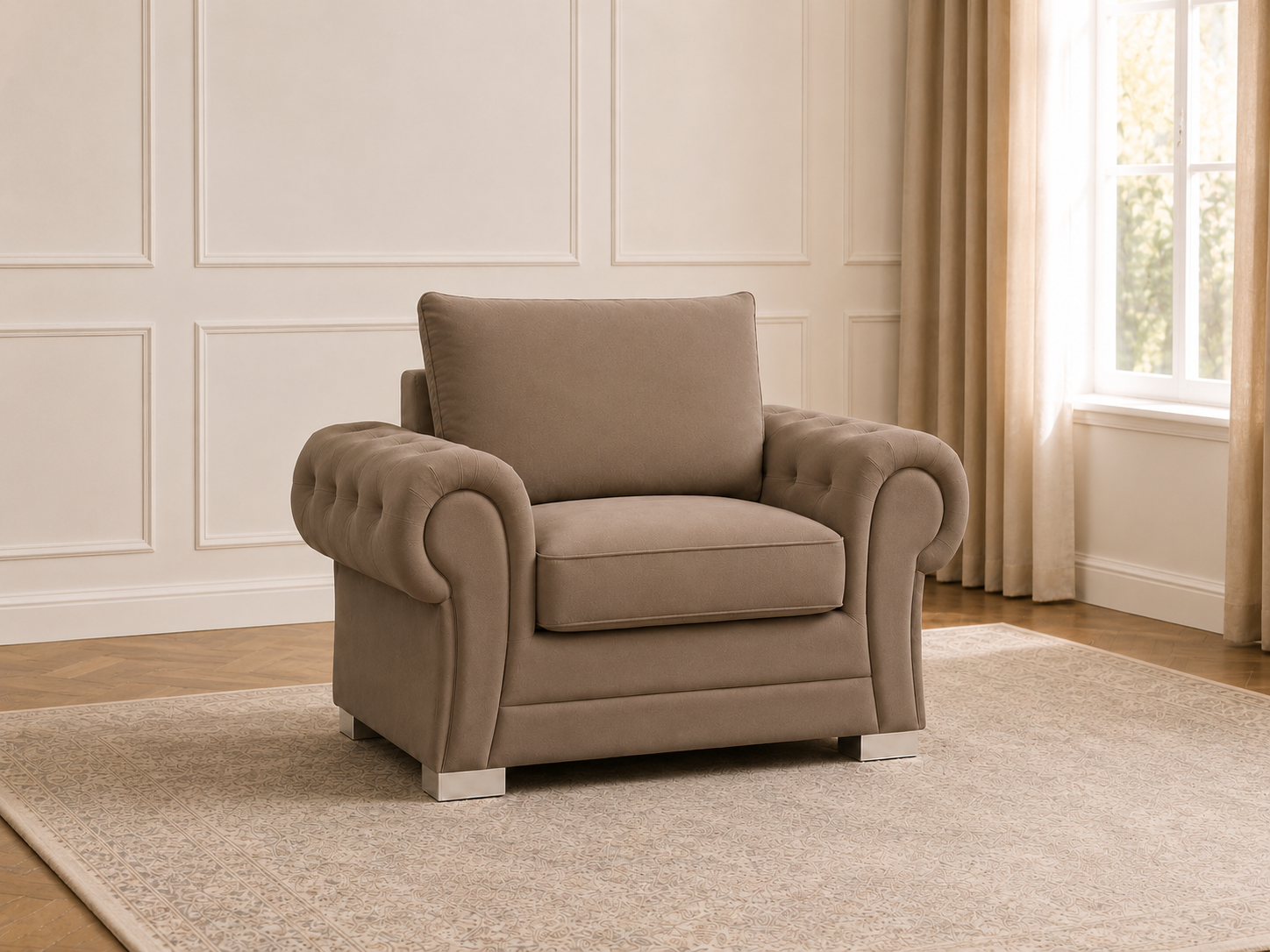 Verona Velvet Armchair – Luxury 1 Seater Sofa Chair