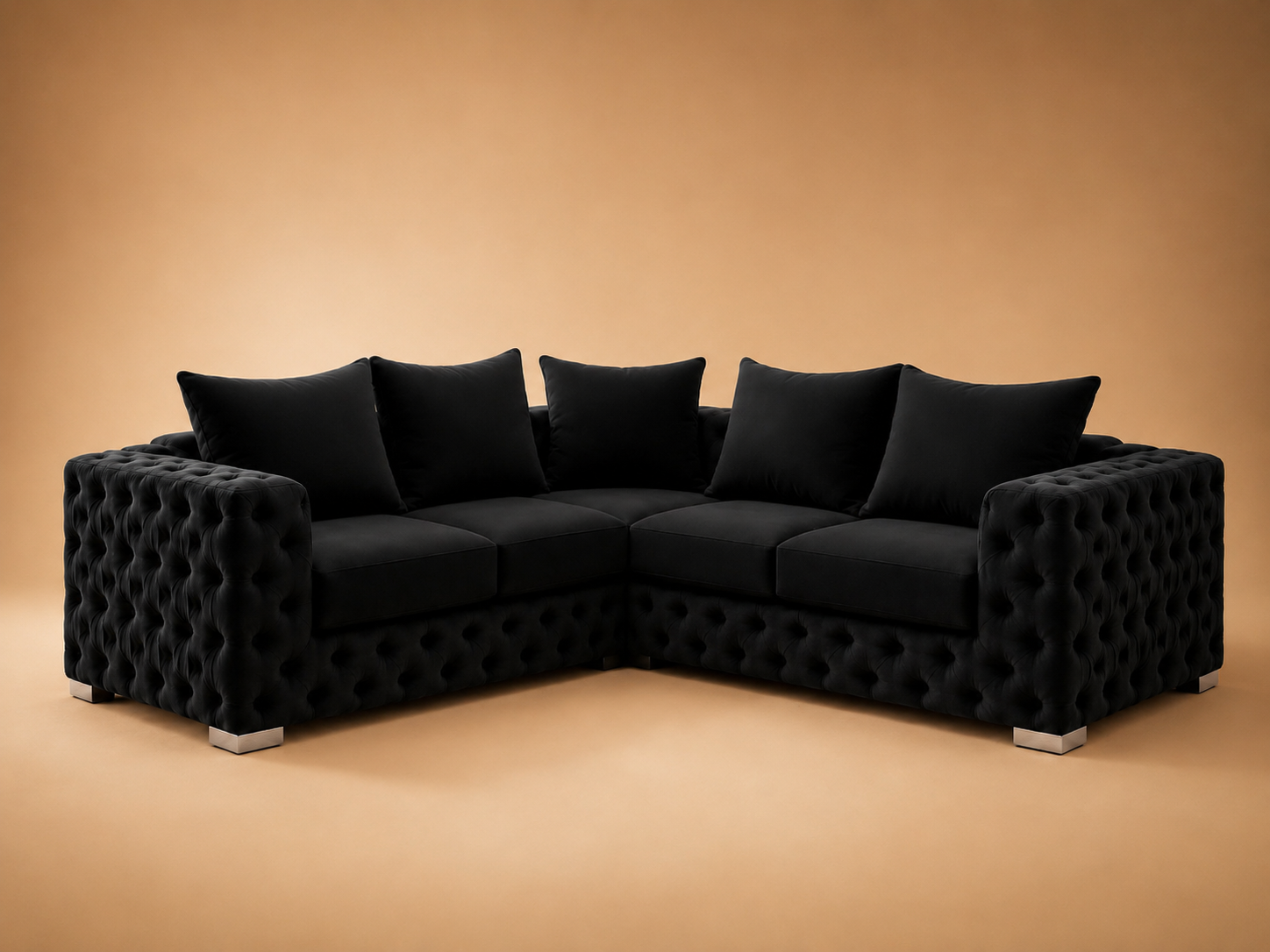 Ashton Chesterfield Corner (2c2) Sofa – Velvet Fabric