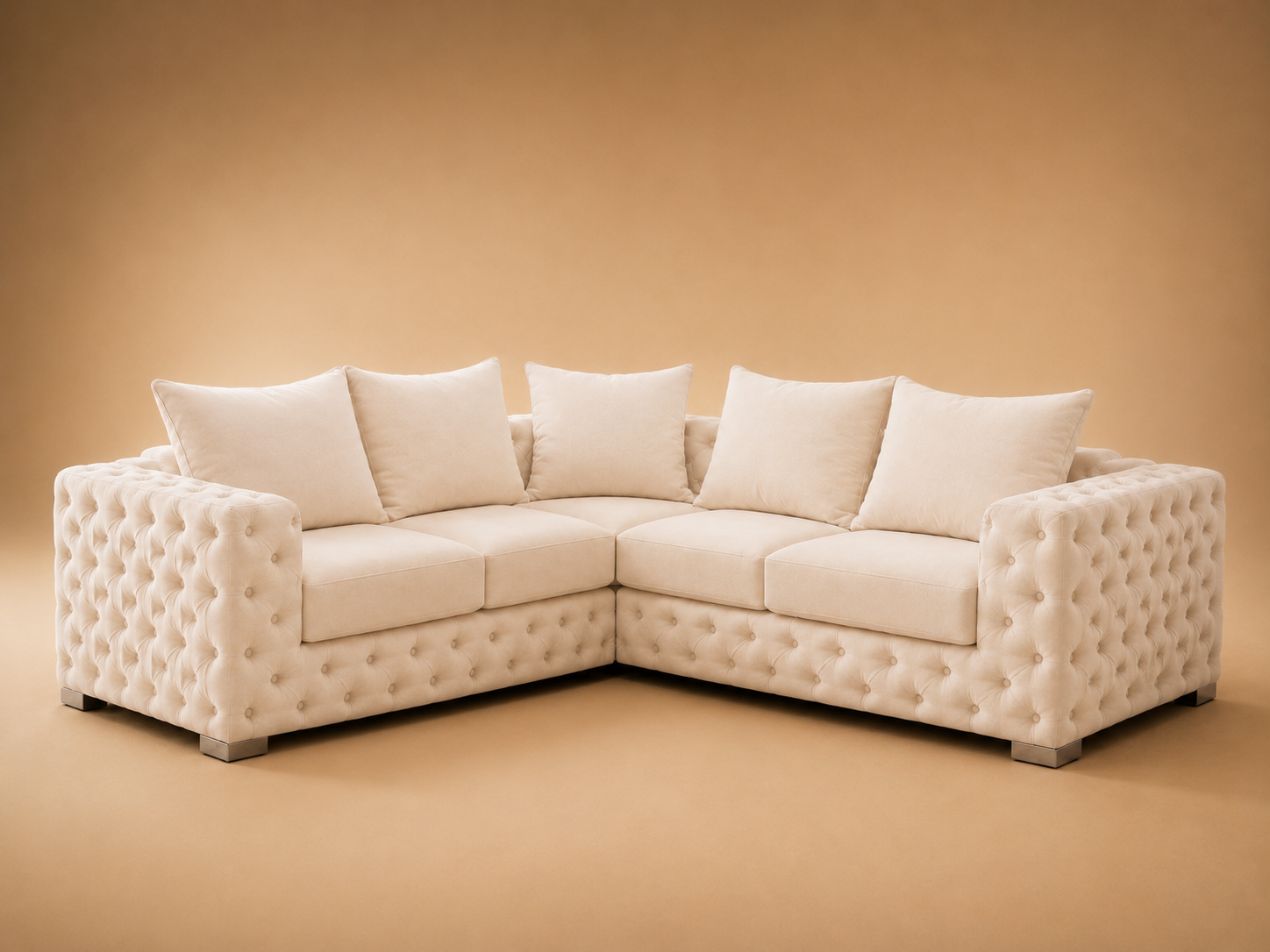 Ashton Chesterfield Corner (2c2) Sofa – Velvet Fabric