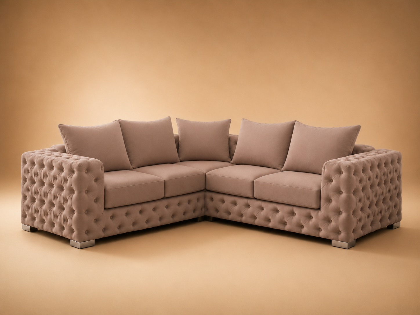 Ashton Chesterfield Corner (2c2) Sofa – Velvet Fabric