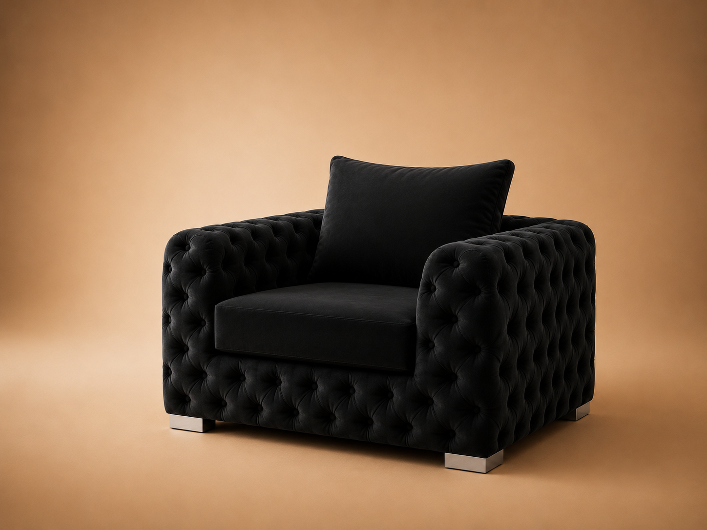 Ashton Chesterfield 1 Seater Sofa – Velvet Fabric