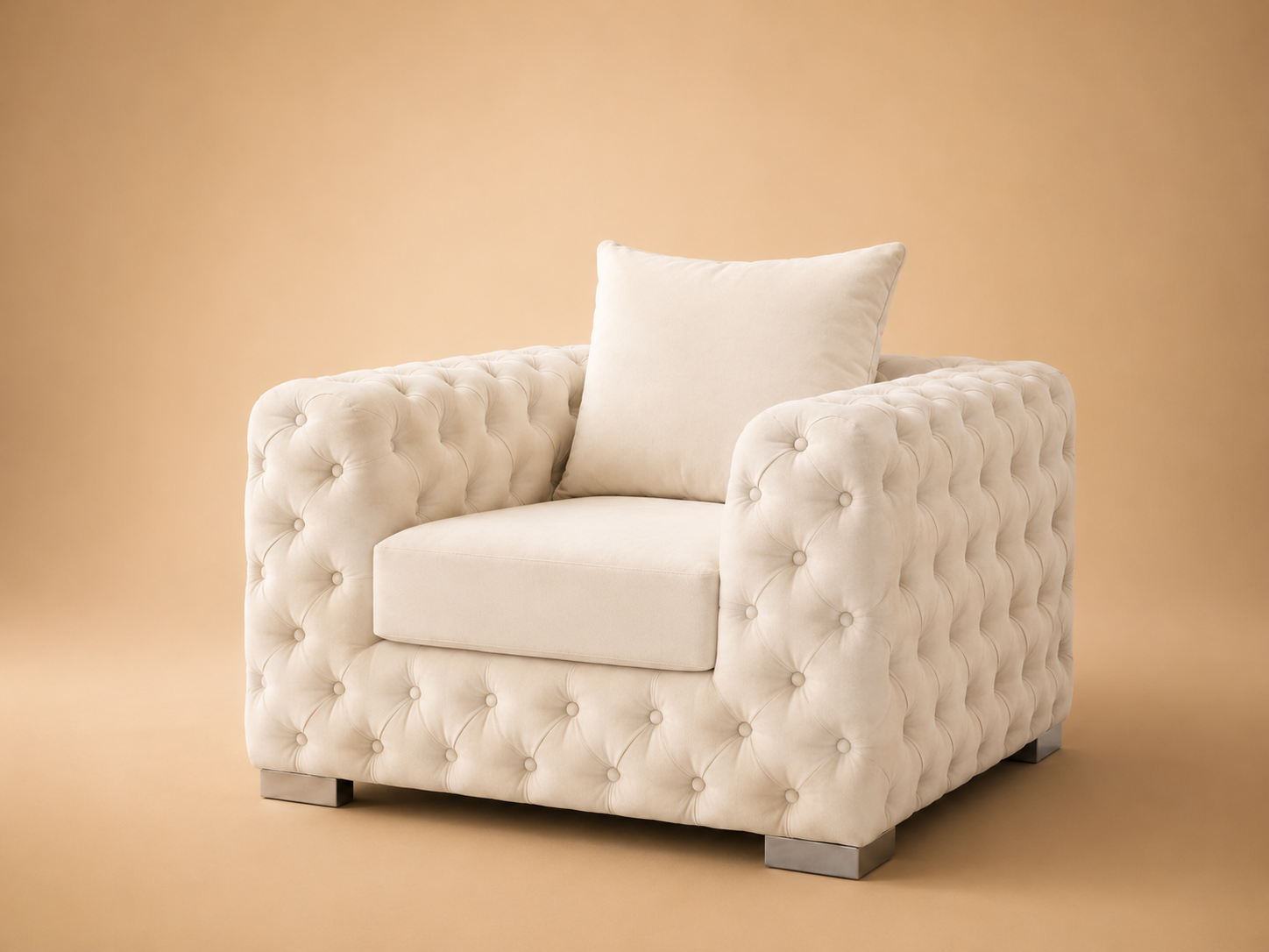 Ashton Chesterfield 1 Seater Sofa – Velvet Fabric